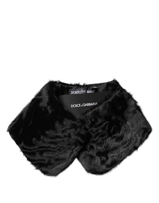 Foulard Dolce & Gabbana en fourrure d'agneau noire pour femme