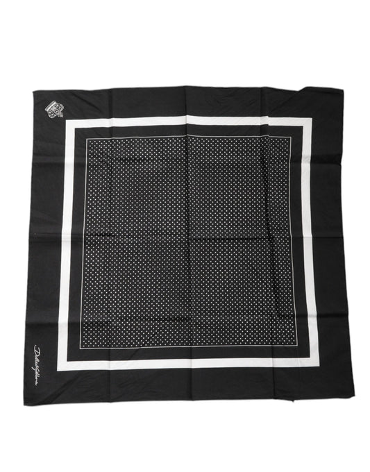 Foulard mouchoir en coton à pois noirs Dolce & Gabbana