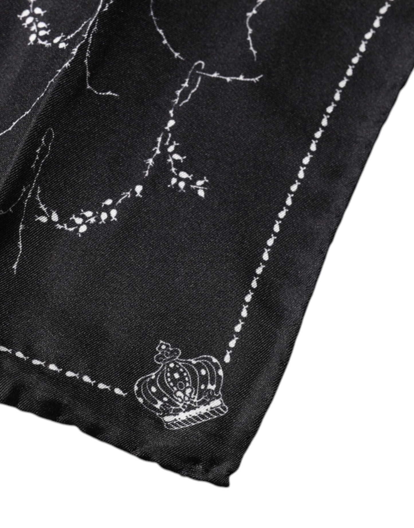Dolce & Gabbana Zwarte Zijden Zakdoek Sjaal met Patroon