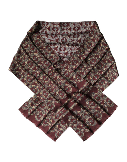 Foulard châle en soie imprimé bordeaux Dolce & Gabbana