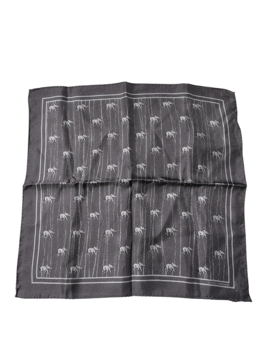 Foulard mouchoir fantaisie éléphant marron Dolce & Gabbana