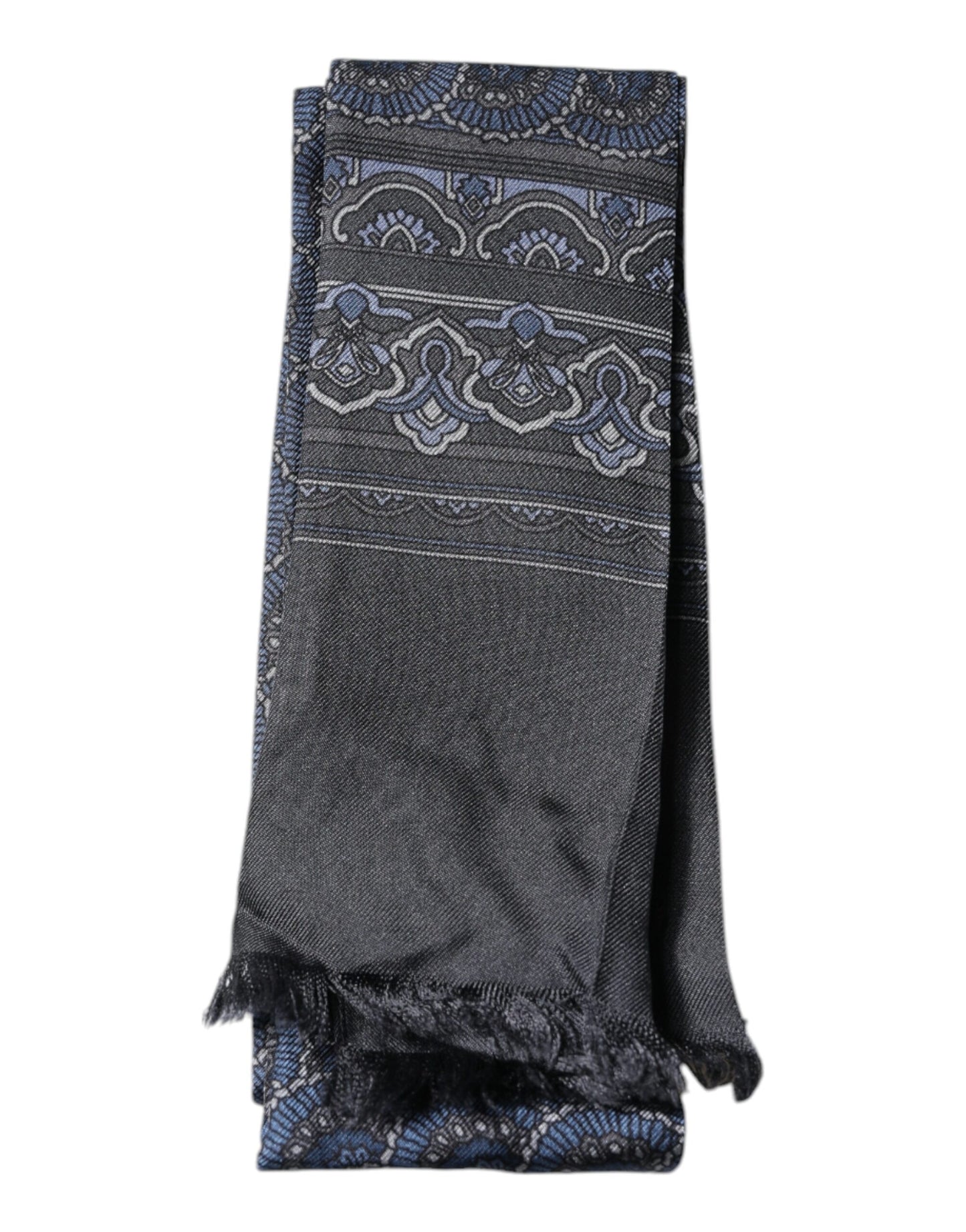 Foulard châle en soie fantaisie bleu foncé Dolce & Gabbana