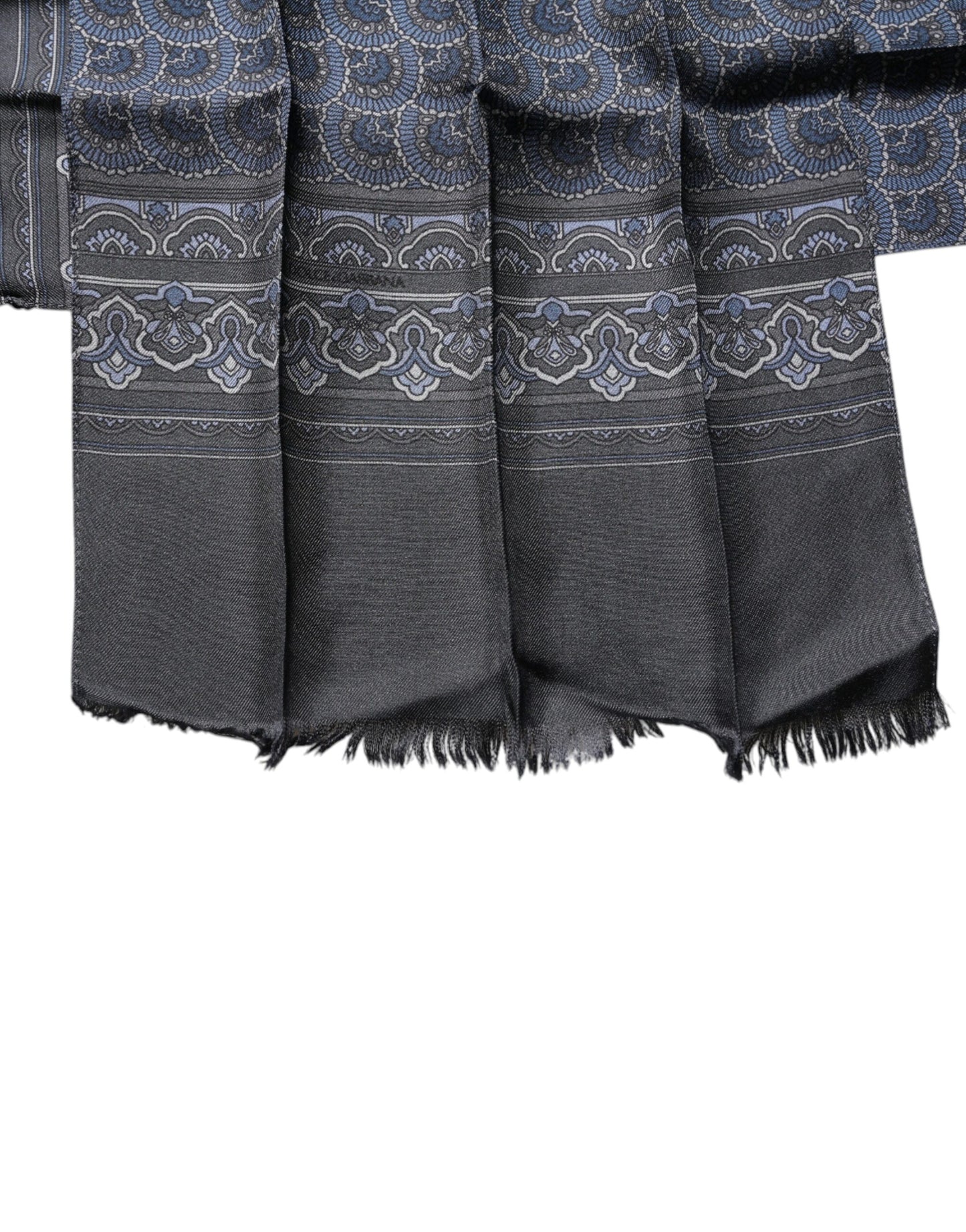 Foulard châle en soie fantaisie bleu foncé Dolce & Gabbana