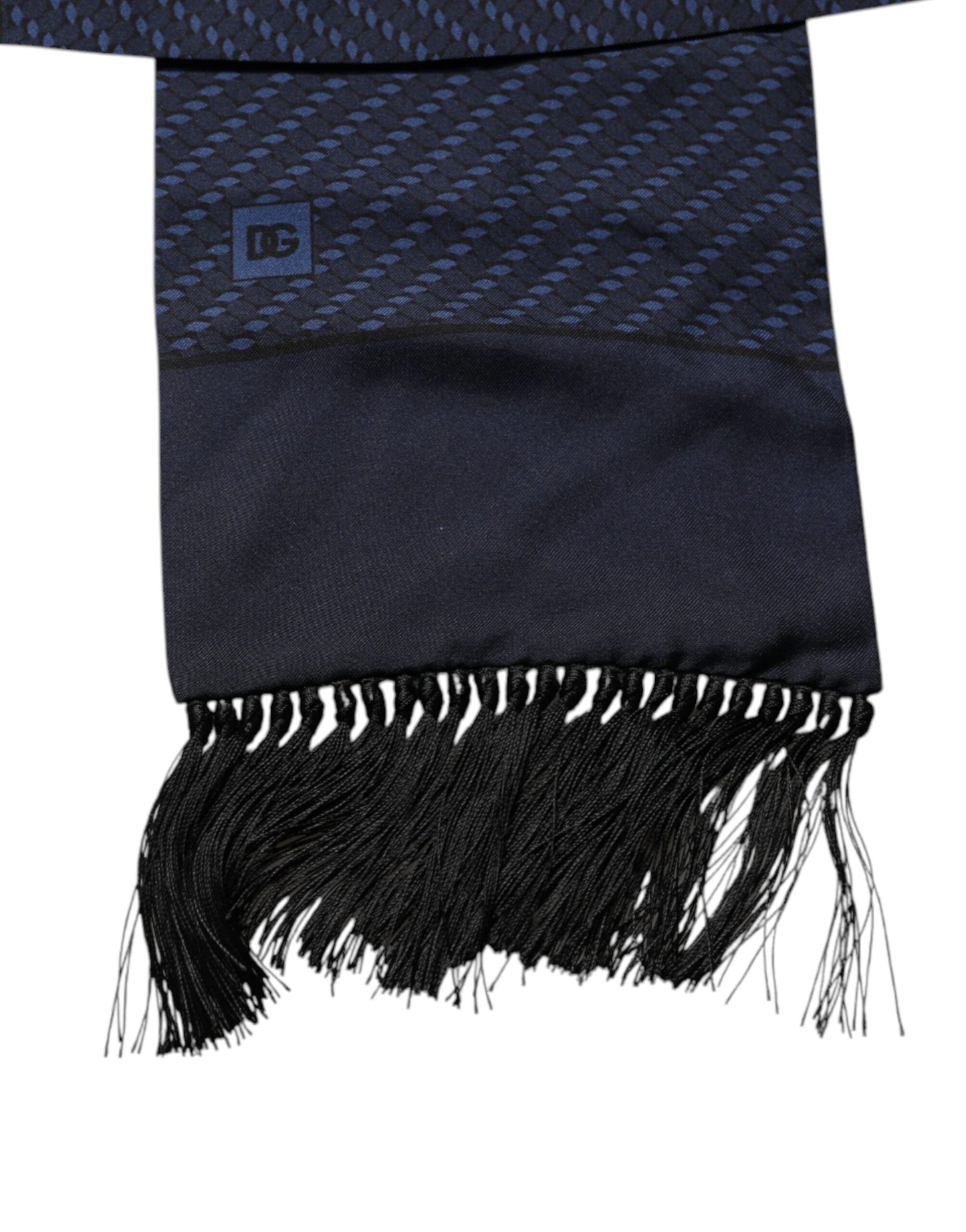 Dolce & Gabbana donkerblauwe fantasiefranjes nekwikkelsjaal