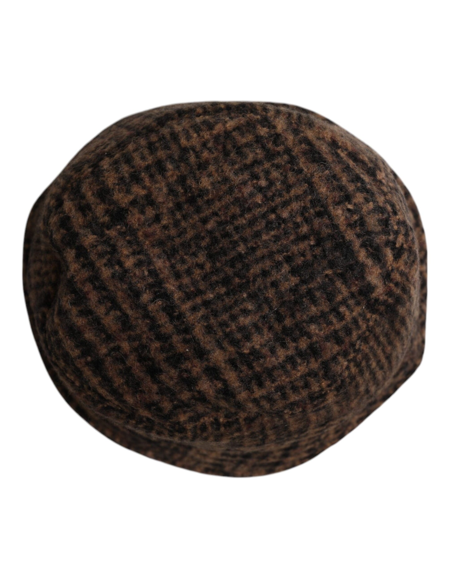 Chapeau bob en laine tissée marron à motif pied-de-poule Dolce & Gabbana