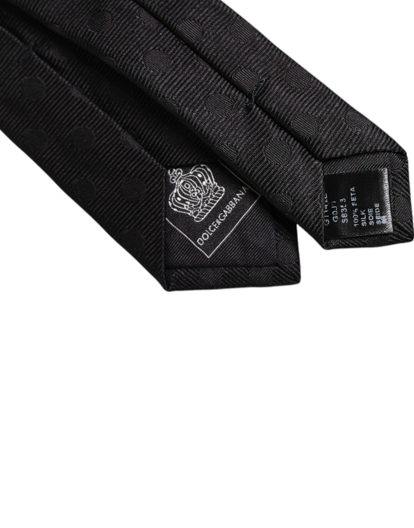 Cravate ajustable en soie Dolce & Gabbana à cercles noirs