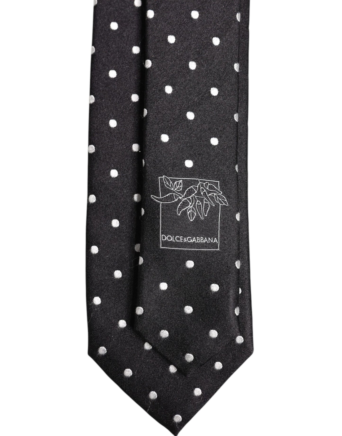 Dolce & Gabbana Zwarte Zijden Verstelbare Stropdas met Polka Dots