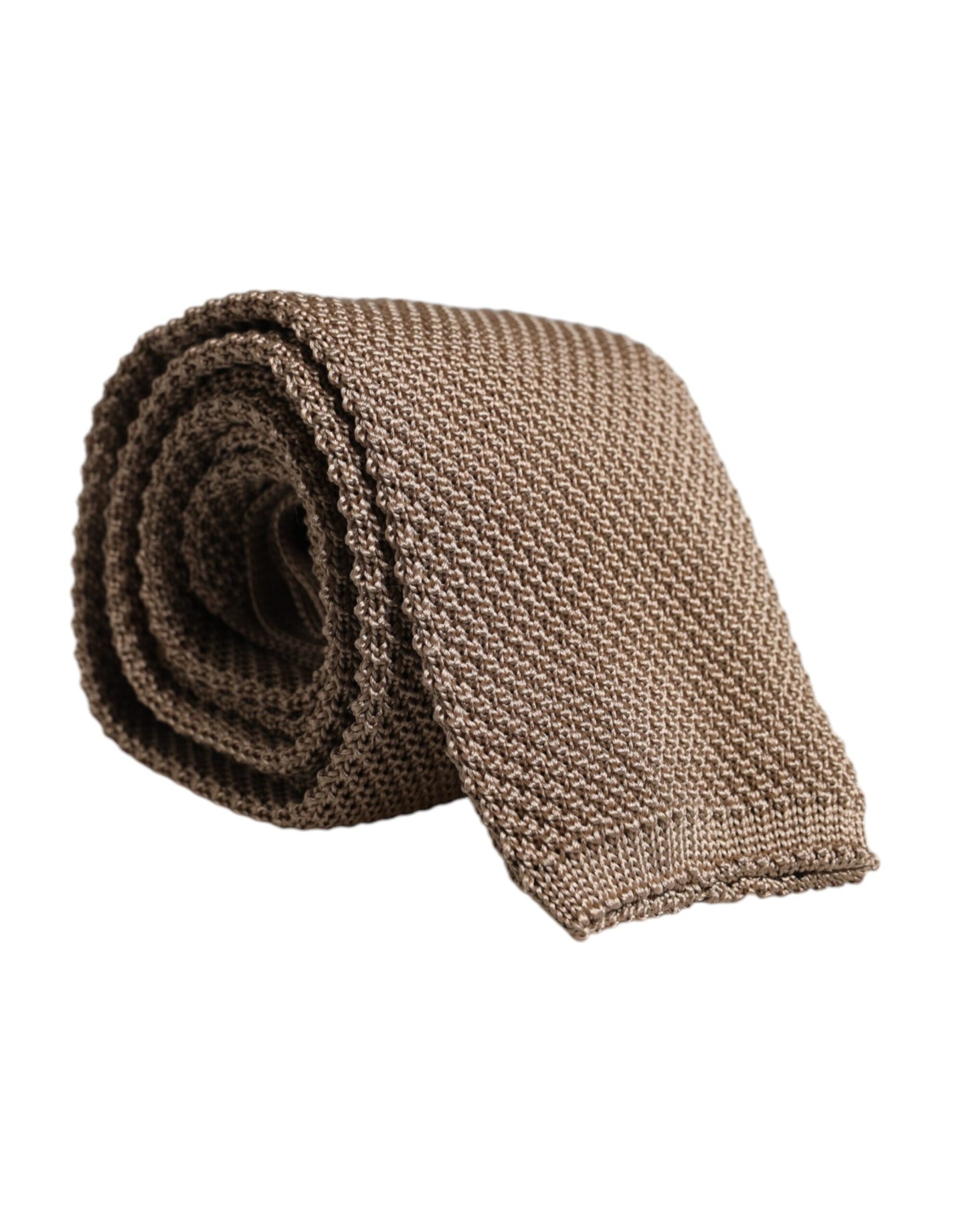 Cravate ajustable en soie marron Dolce & Gabbana