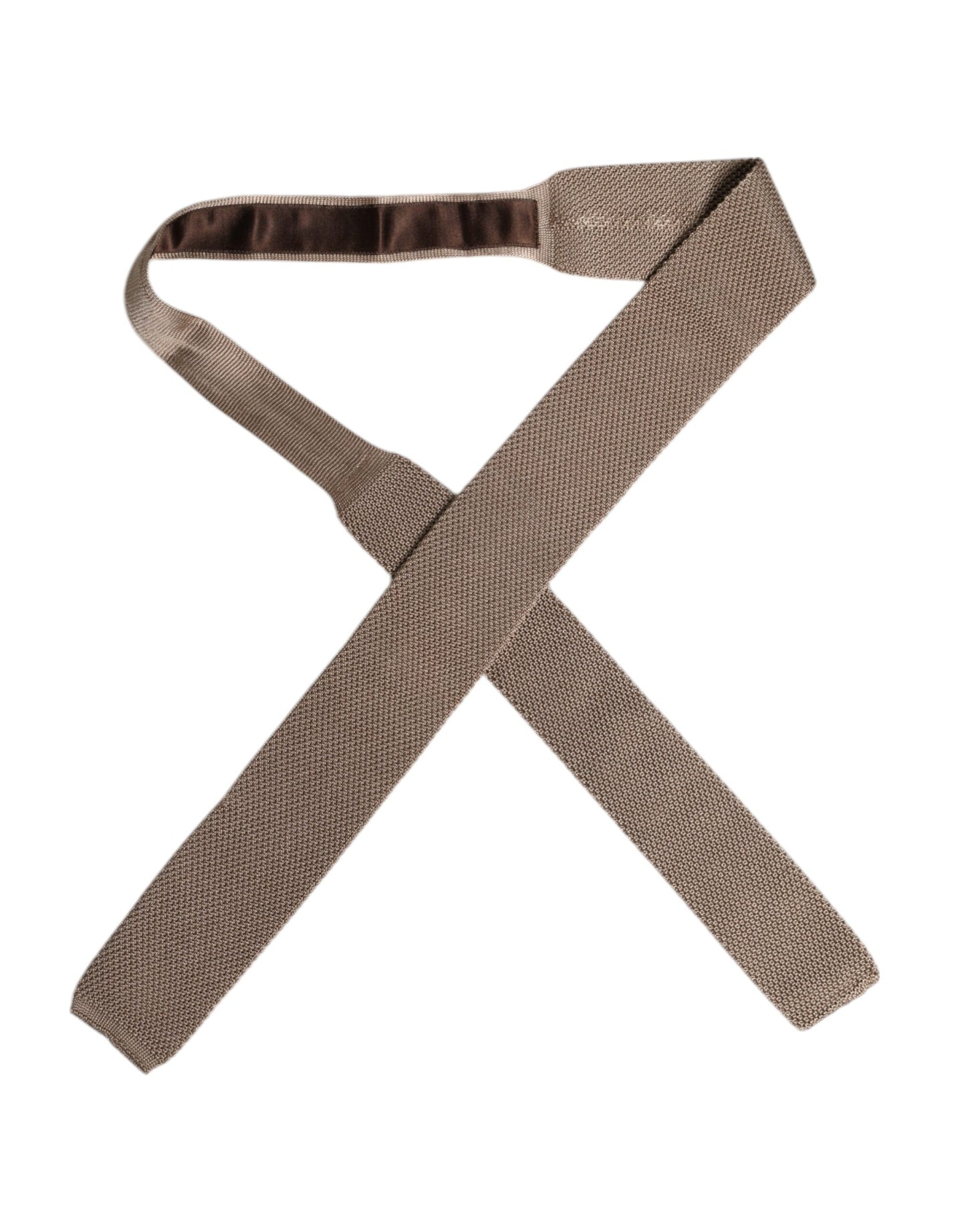 Cravate ajustable en soie marron Dolce & Gabbana