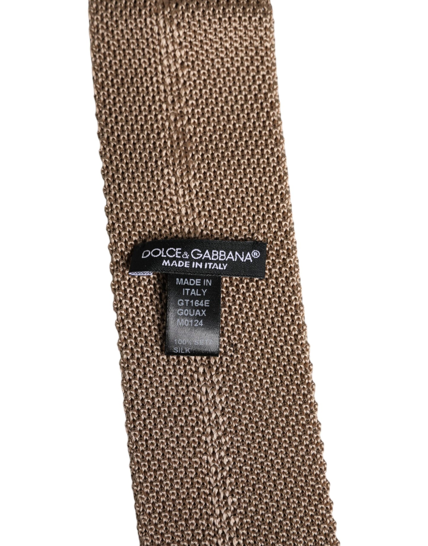 Cravate ajustable en soie marron Dolce & Gabbana