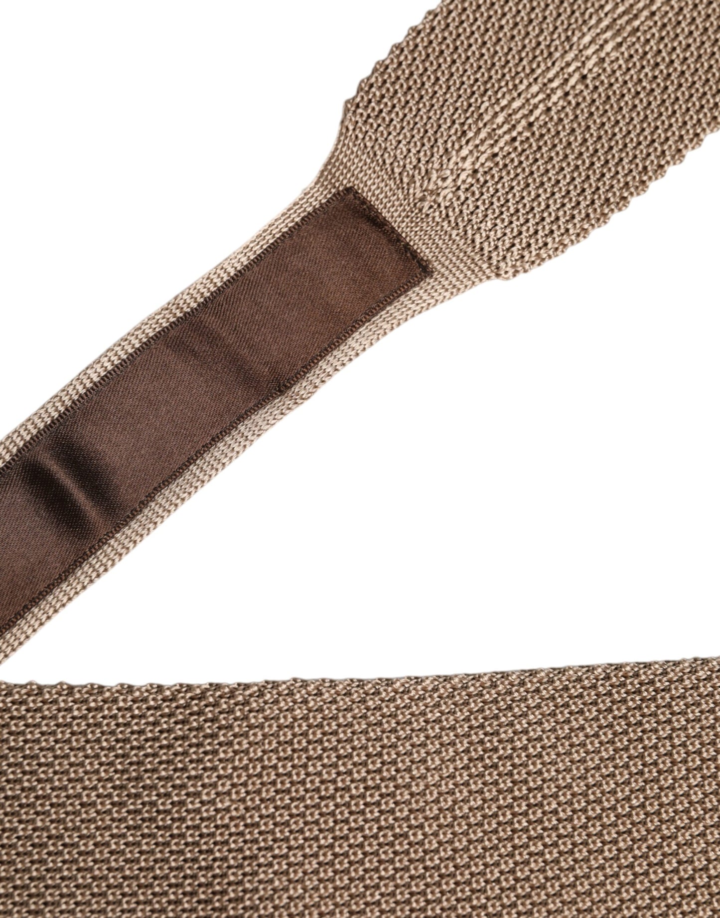 Cravate ajustable en soie marron Dolce & Gabbana