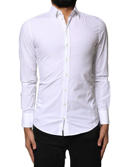 Chemise de ville blanche en coton SICILIA de Dolce & Gabbana pour homme.