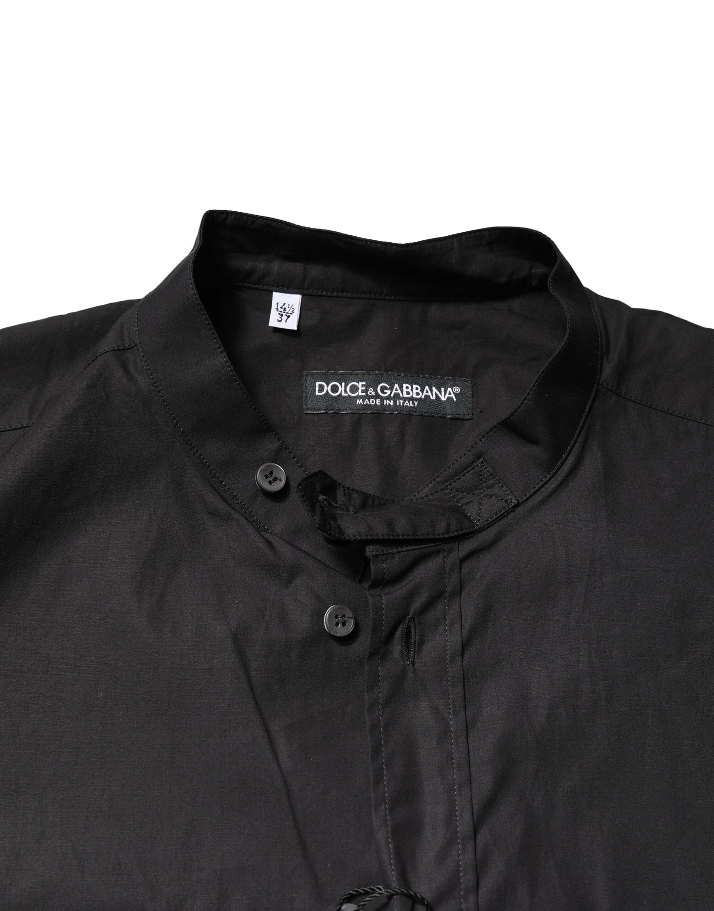 Dolce & Gabbana zwart katoenen overhemd met knopen voor heren, casual model.