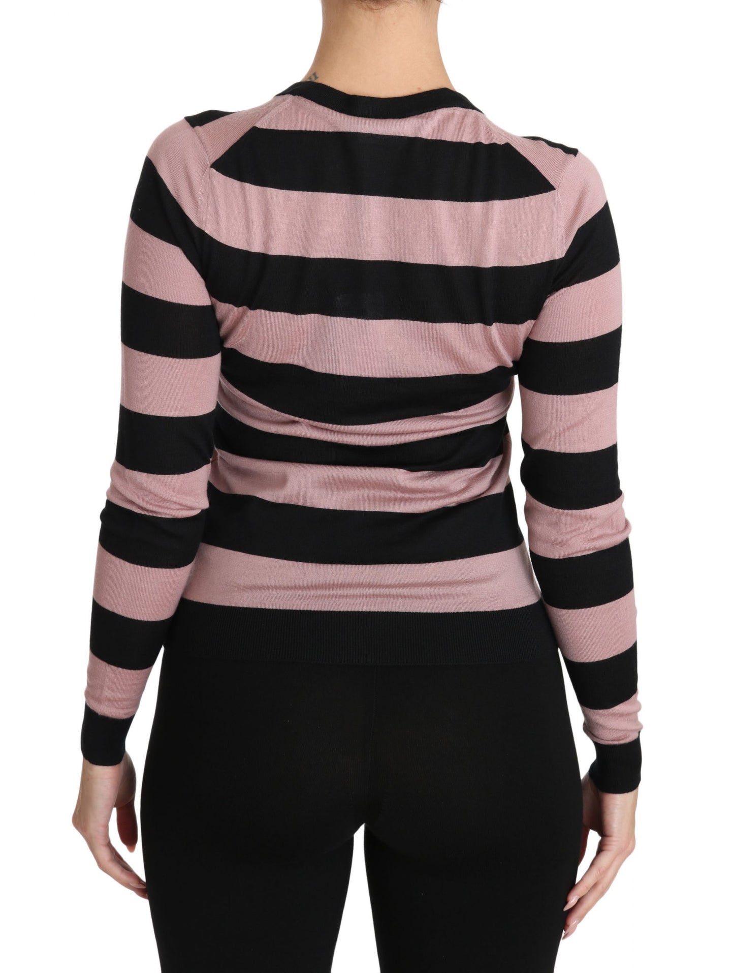 Pull cardigan en cachemire à motifs floraux roses de Dolce & Gabbana