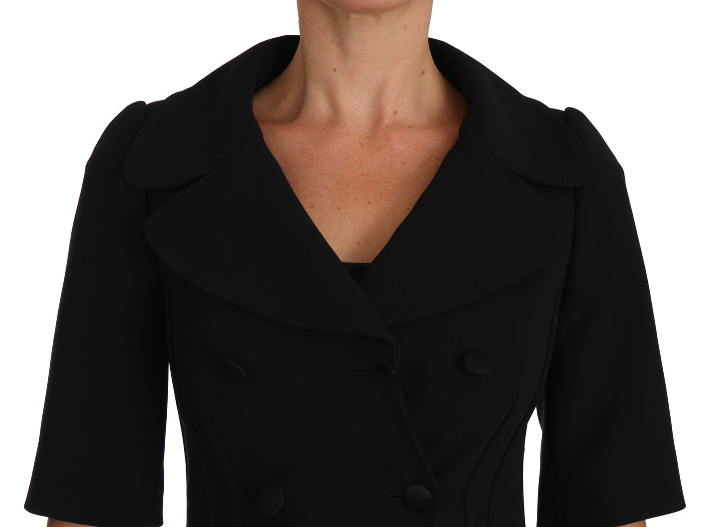 Dolce & Gabbana - Blazer court en laine, noir, ajusté et court.