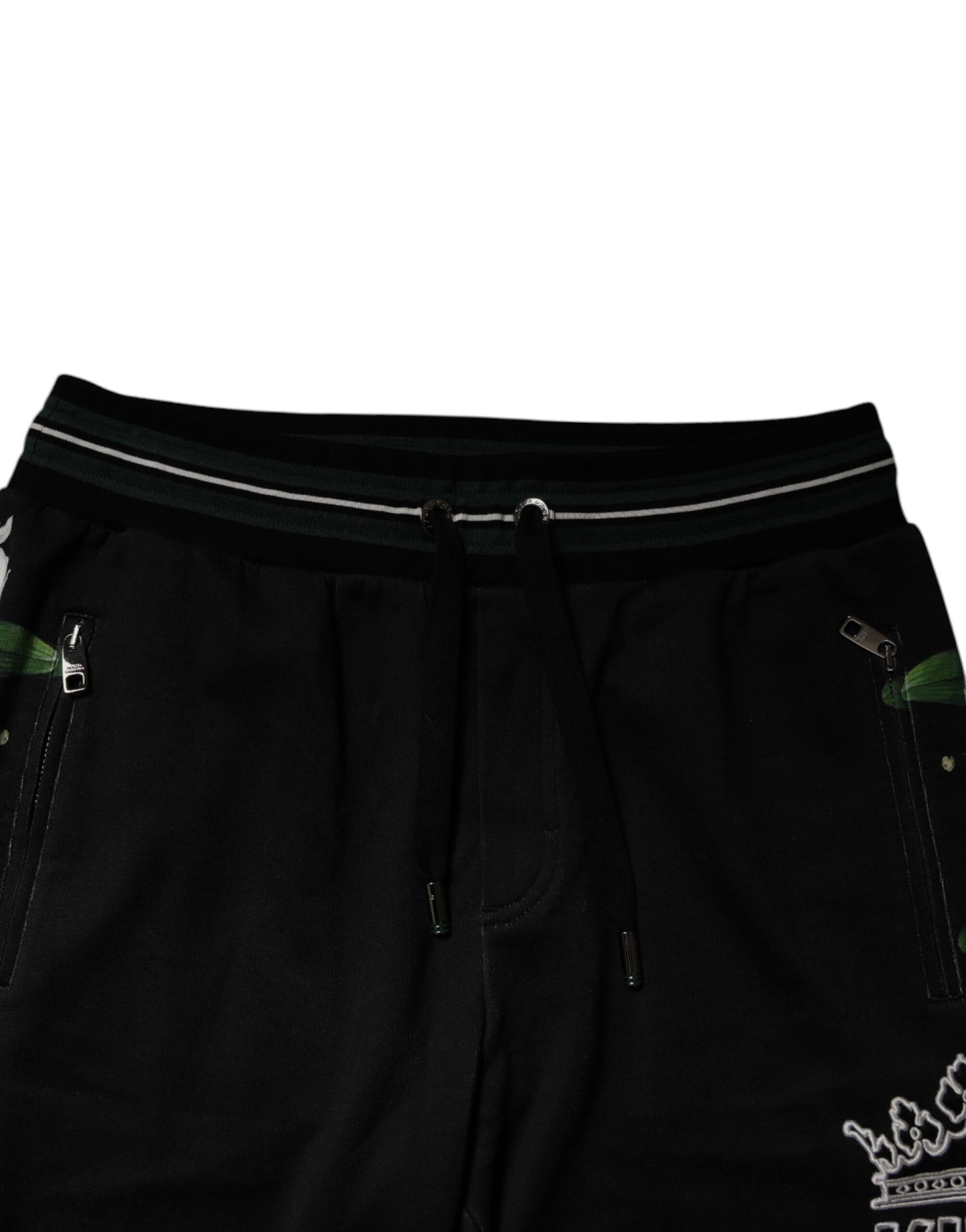 Pantalon de jogging noir à motifs floraux King pour homme de Dolce & Gabbana