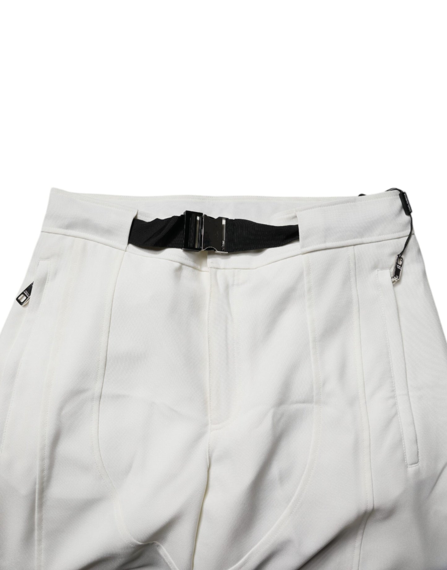 Dolce & Gabbana witte broek met hoge taille en wijde pijpen