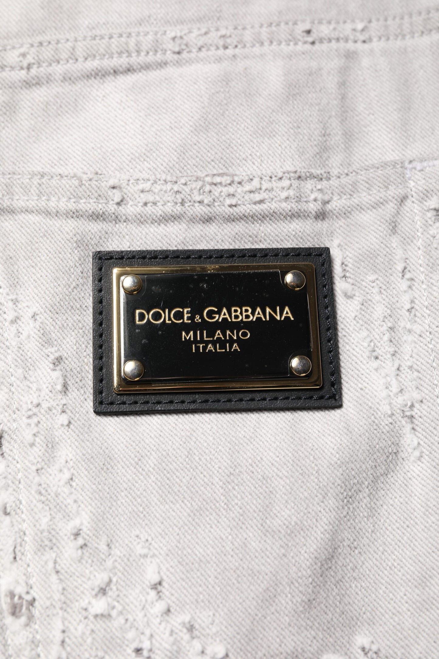 Shorts en jean délavés gris clair pour homme de Dolce & Gabbana