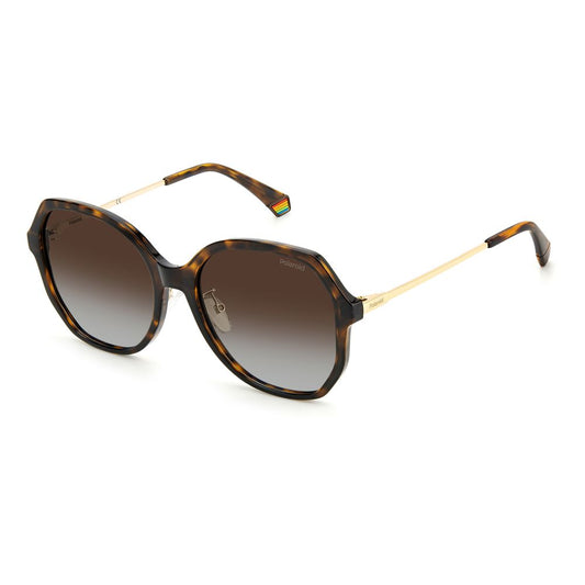 Lunettes de soleil Polaroid en plastique marron