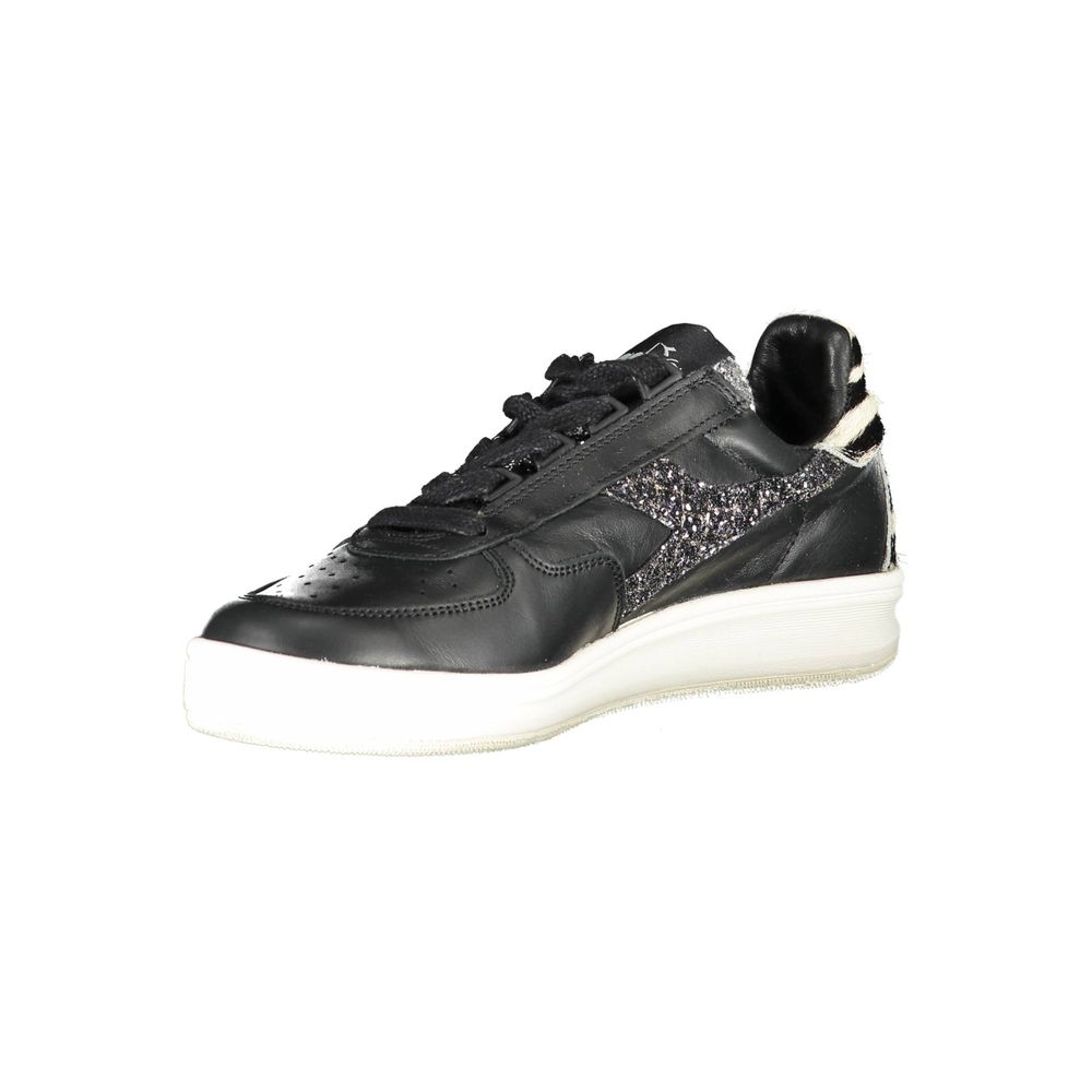 Diadora leren sneakers voor dames, zwart.