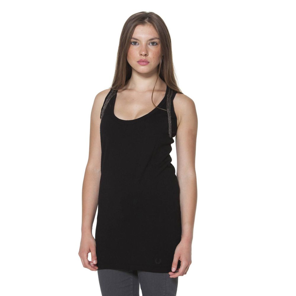 T-shirt Fred Perry en laine noire pour femme