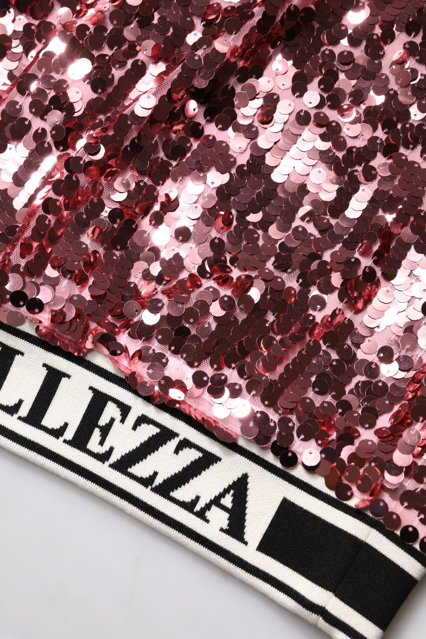 Pull en tricot rose à paillettes DG Queen de Dolce & Gabbana