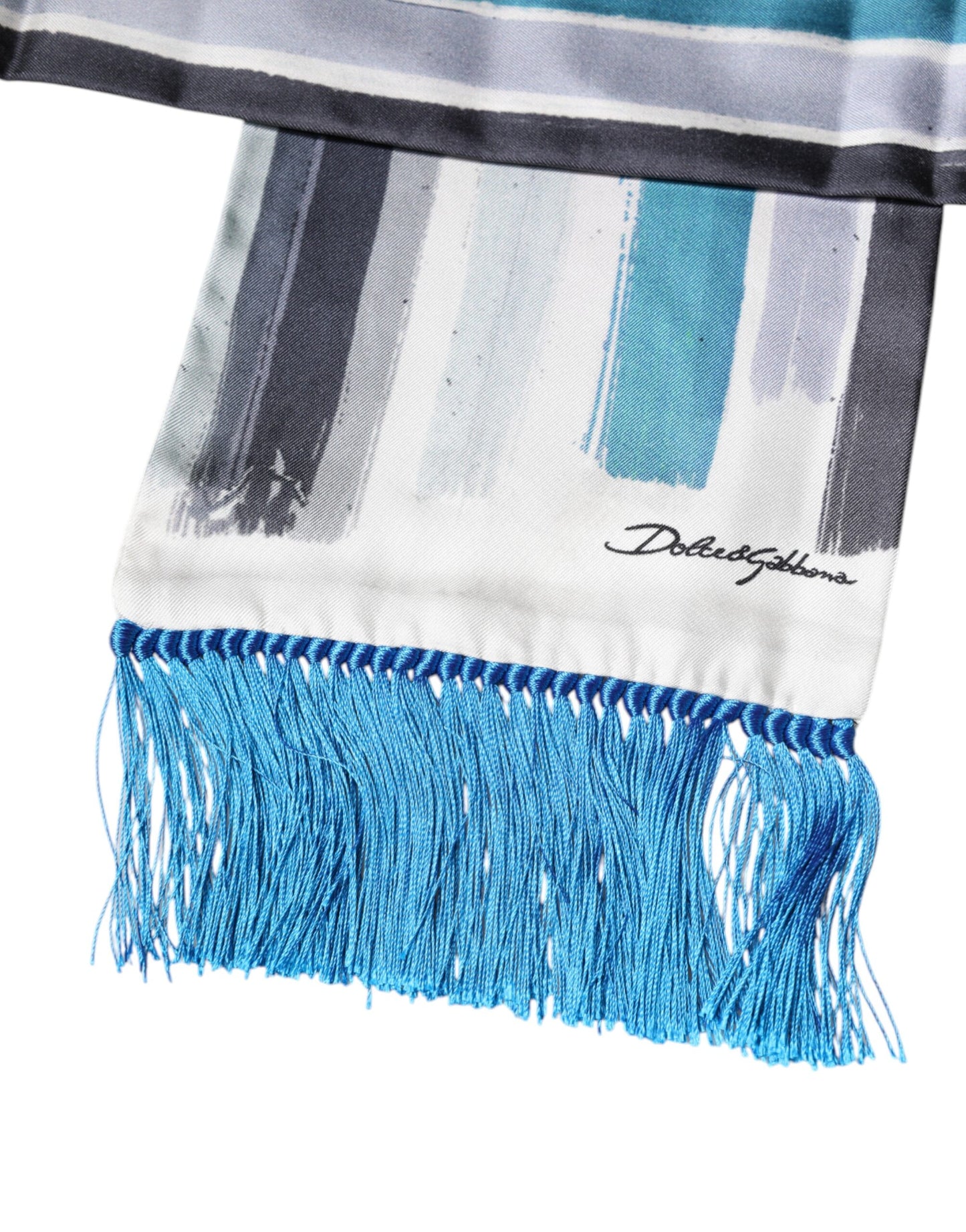 Foulard en soie à rayures multicolores Dolce & Gabbana