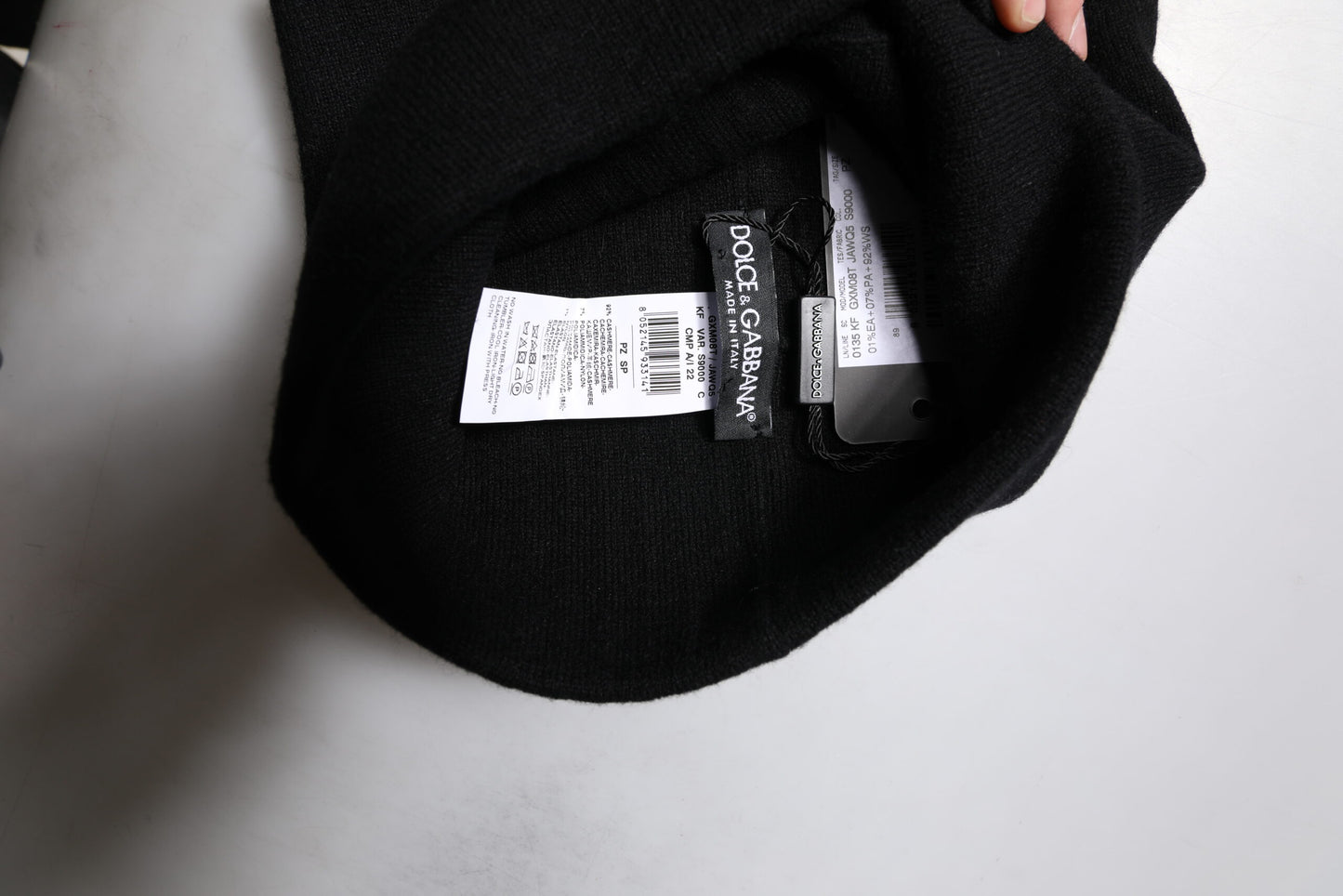 Dolce & Gabbana Zwarte Kasjmier DG Logo Vierkante Zakdoek Sjaal