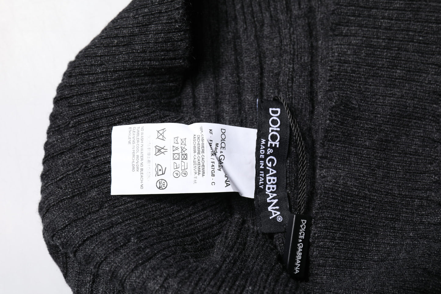 Foulard cache-cou en cachemire noir Dolce & Gabbana