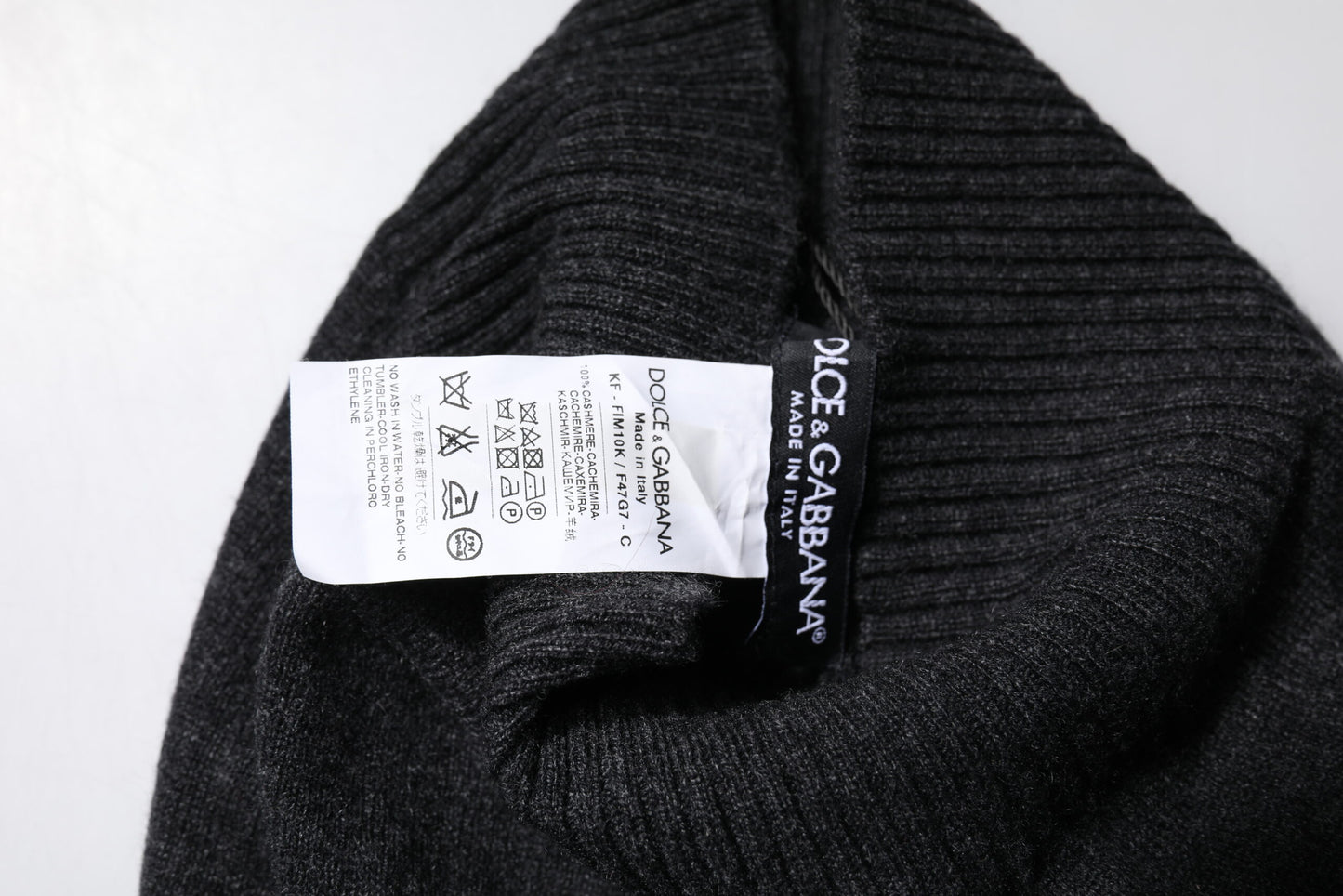Foulard cache-cou en cachemire noir Dolce & Gabbana