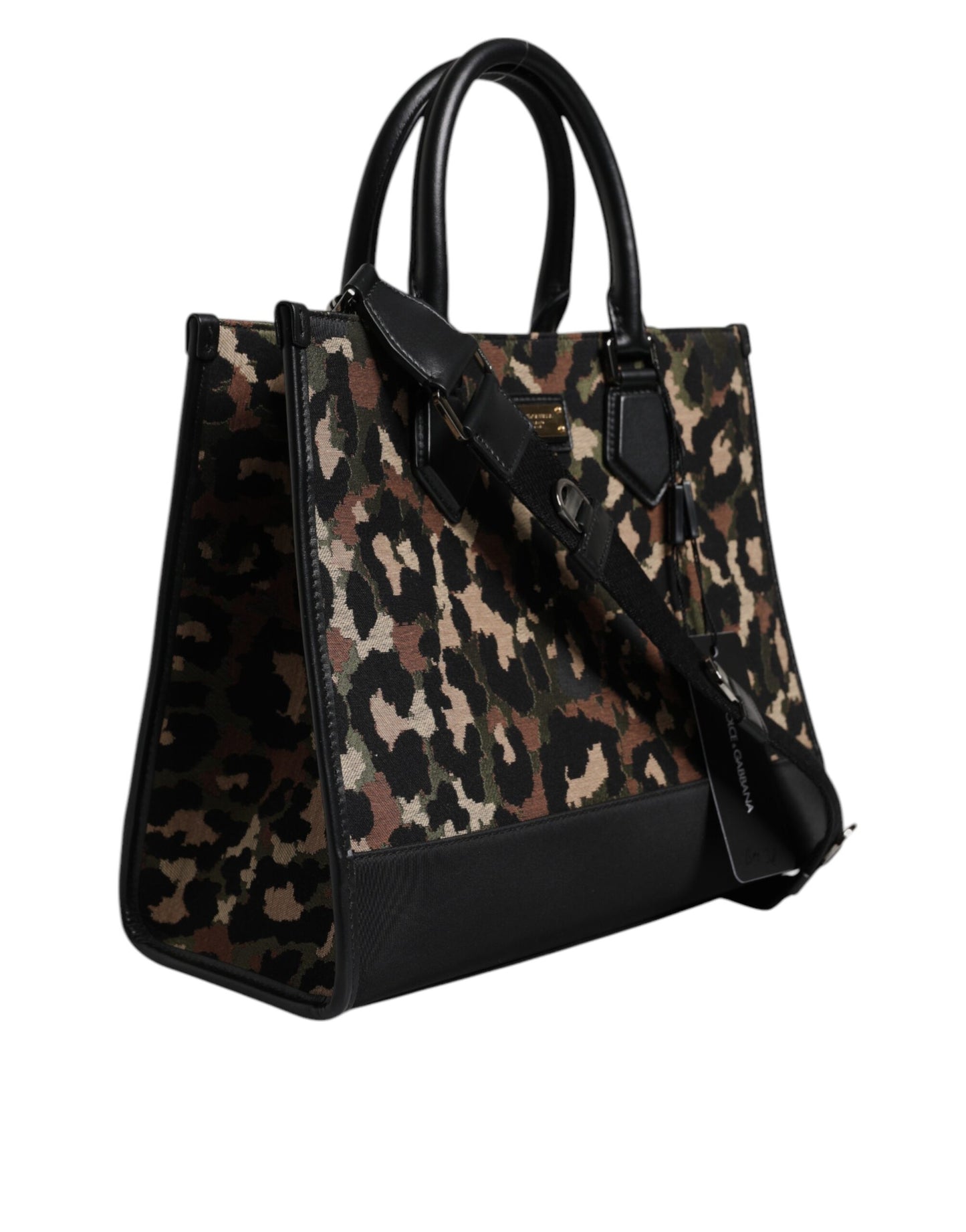Dolce & Gabbana Multicolor Leopard Shopping Tote Schoudertas