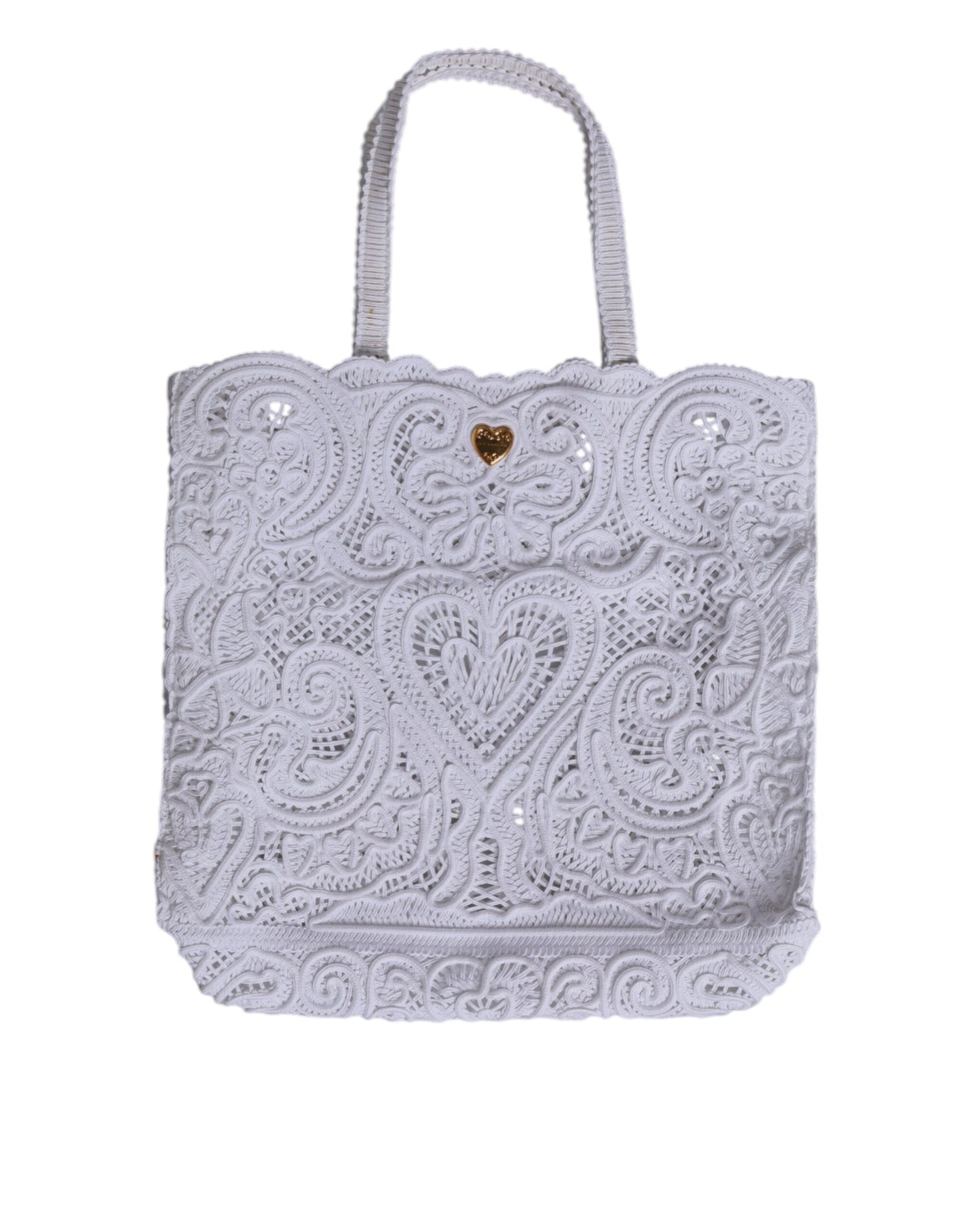Dolce & Gabbana Witte Cordonetto Kanten Beatrice Tote Boodschappentas