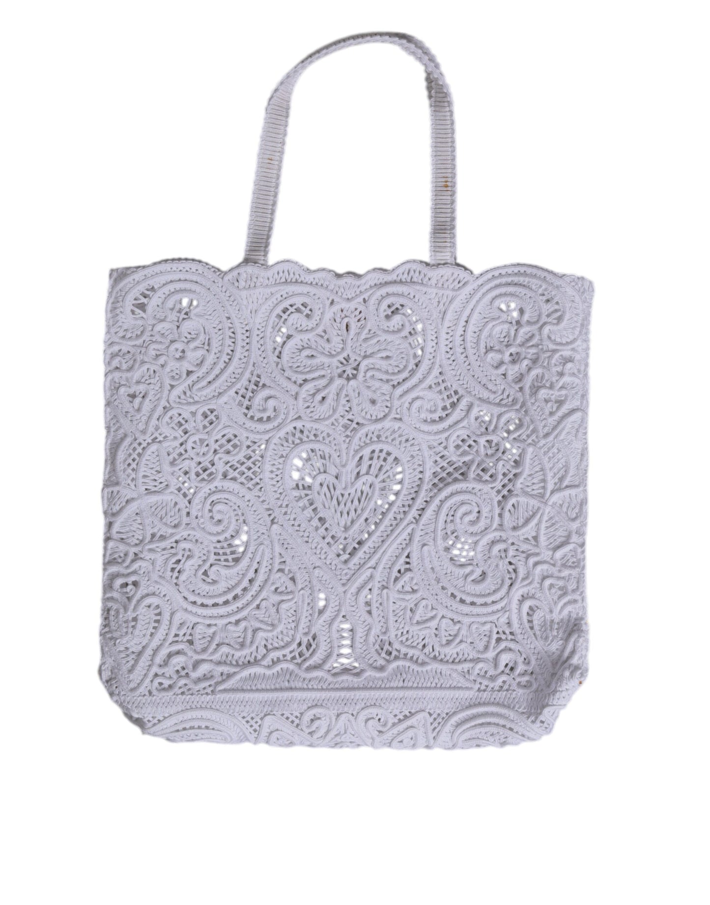 Dolce & Gabbana Witte Cordonetto Kanten Beatrice Tote Boodschappentas