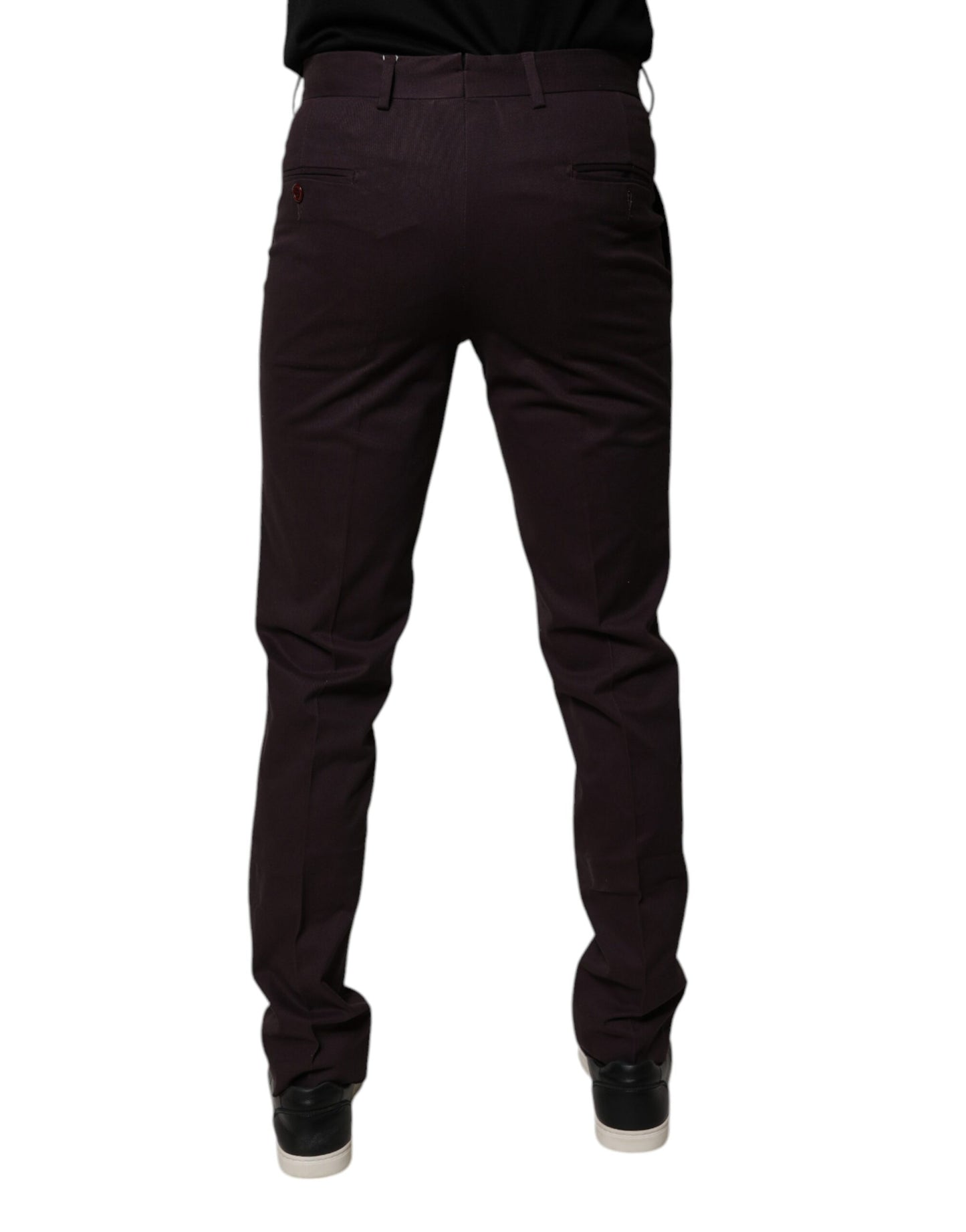 Pantalon habillé homme BENCIVENGA, slim, en coton pur, marron.