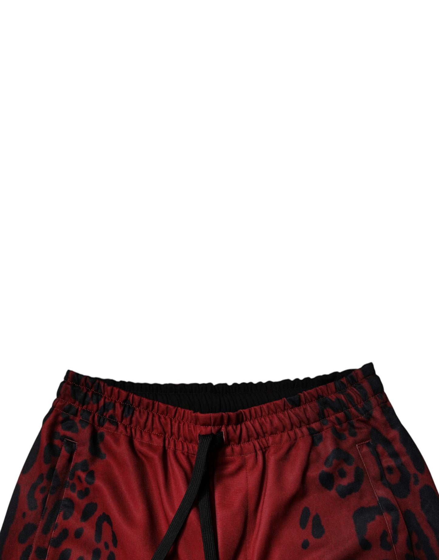 Dolce & Gabbana rode polyester joggingbroek met luipaardprint voor heren