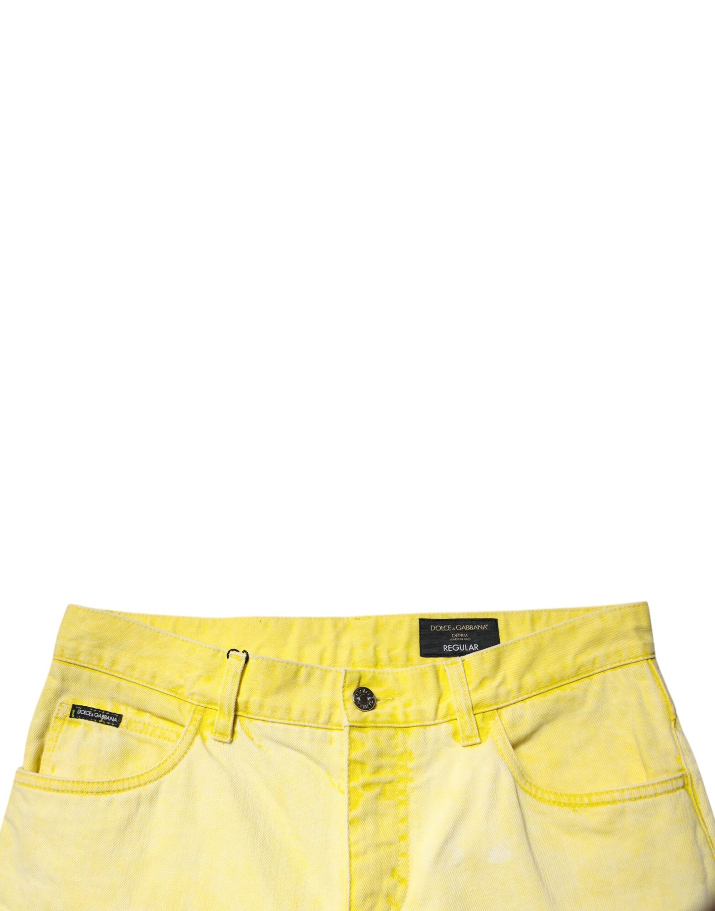 Jean skinny en coton stretch jaune pour homme de Dolce & Gabbana
