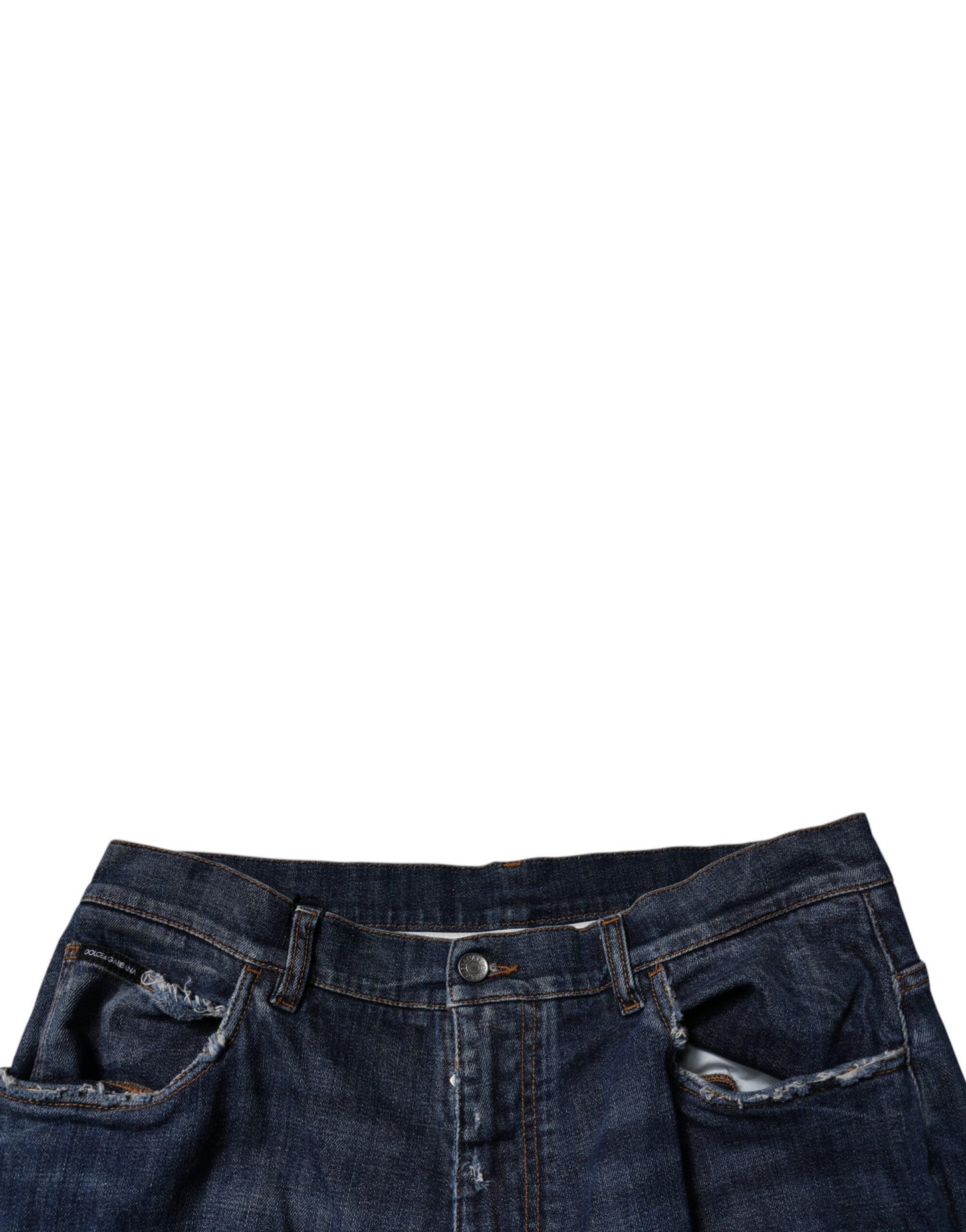 Jeans en jean pour homme, coupe large, bleu foncé et délavé, Dolce & Gabbana