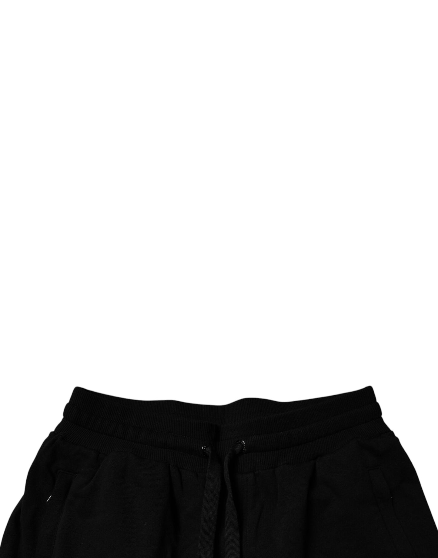 Pantalon de jogging en coton noir taille mi-hauteur Dolce & Gabbana