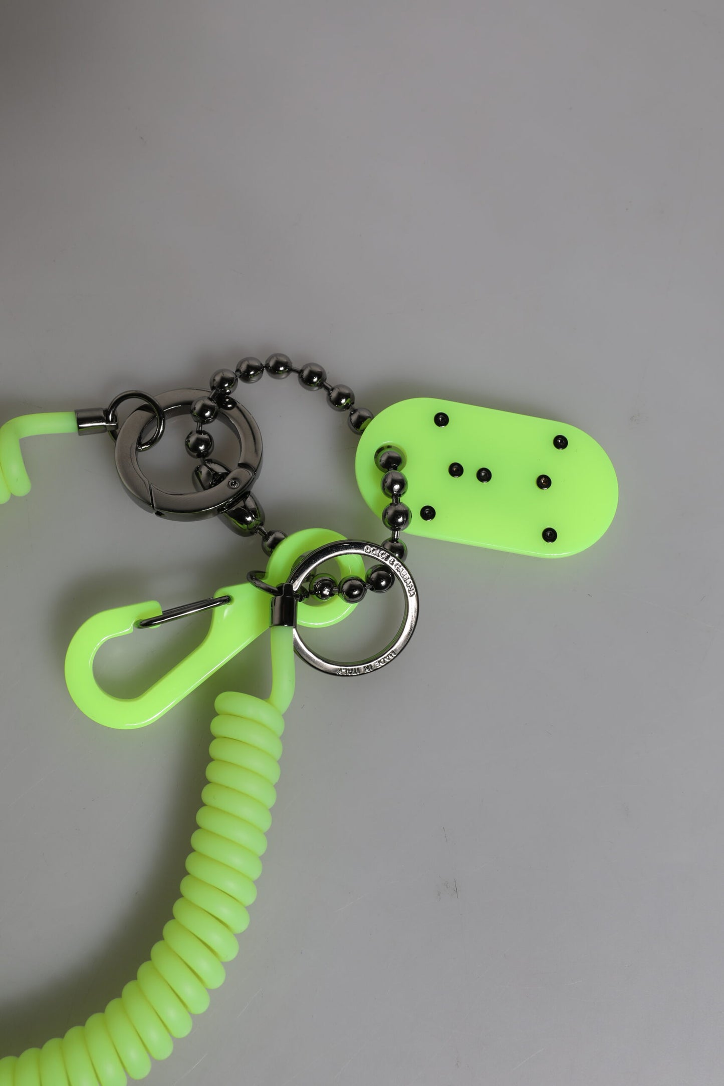 Dolce & Gabbana Groene Veerkrachtige Sleutelhanger DG Logo Heren Sleutelhanger