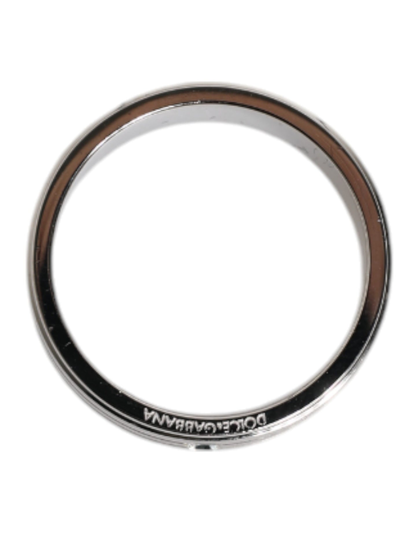 Dolce & Gabbana zilverkleurige DG-logoring met messing en helder kristal