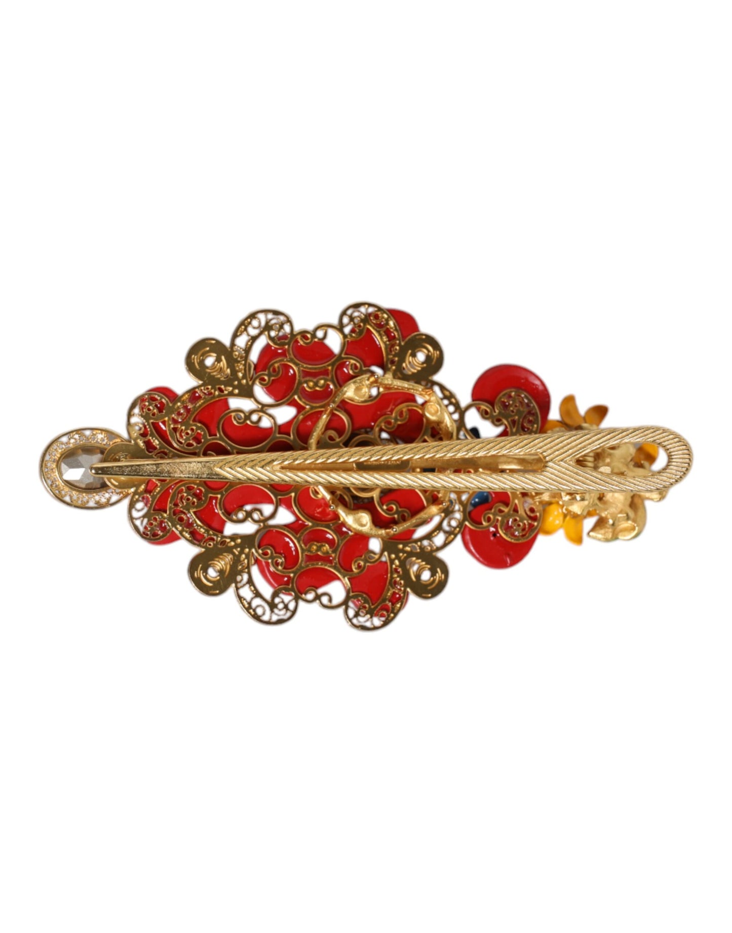 Pince à cheveux Dolce & Gabbana Multicolor Spring CARRETTO en laiton doré et cristal