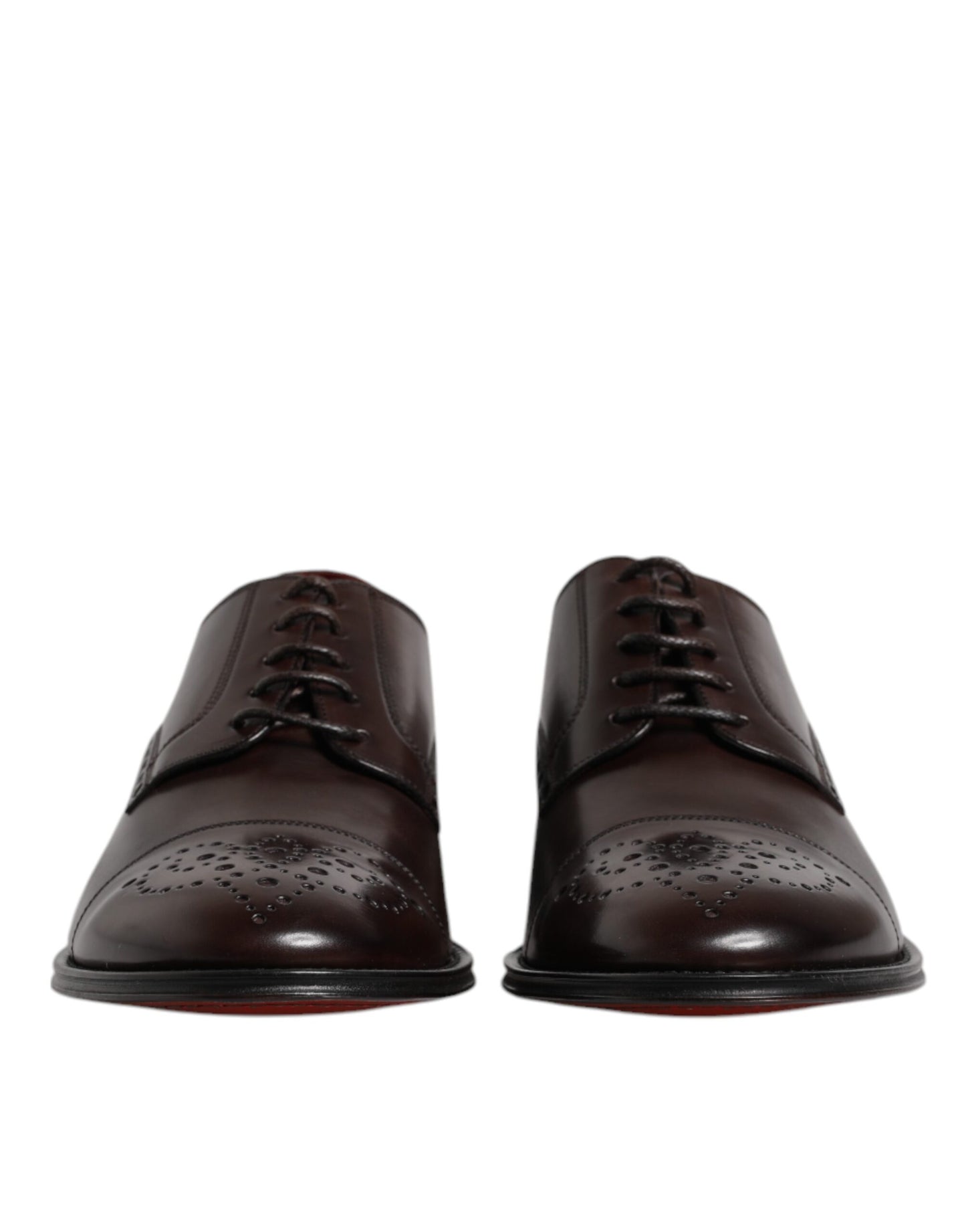 Chaussures habillées type derby en cuir de veau marron pour homme de Dolce & Gabbana