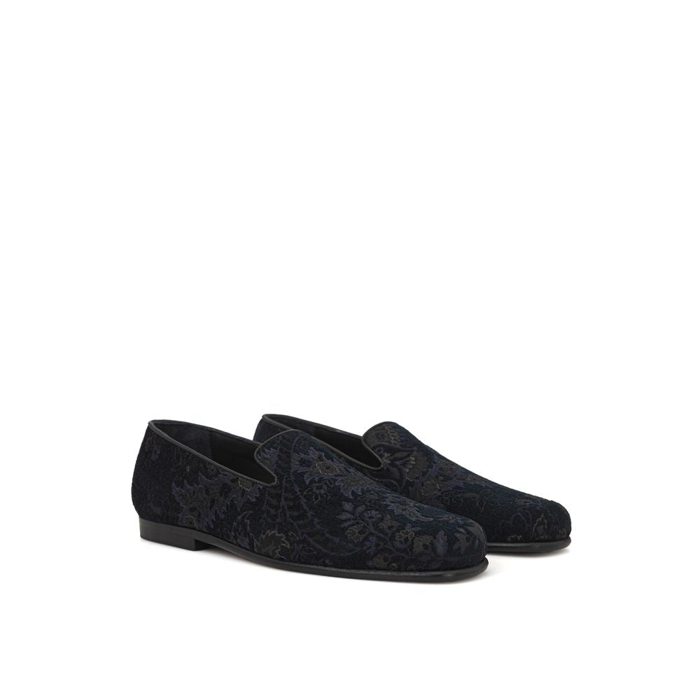 Mocassins Etro en cuir bleu à enfiler