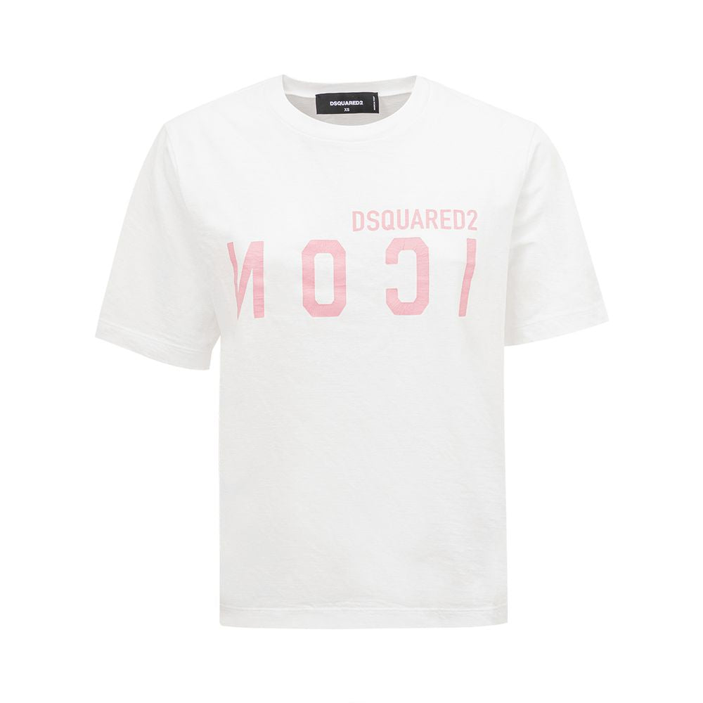 T-shirt blanc en coton élégant Dsquared² pour femmes stylées
