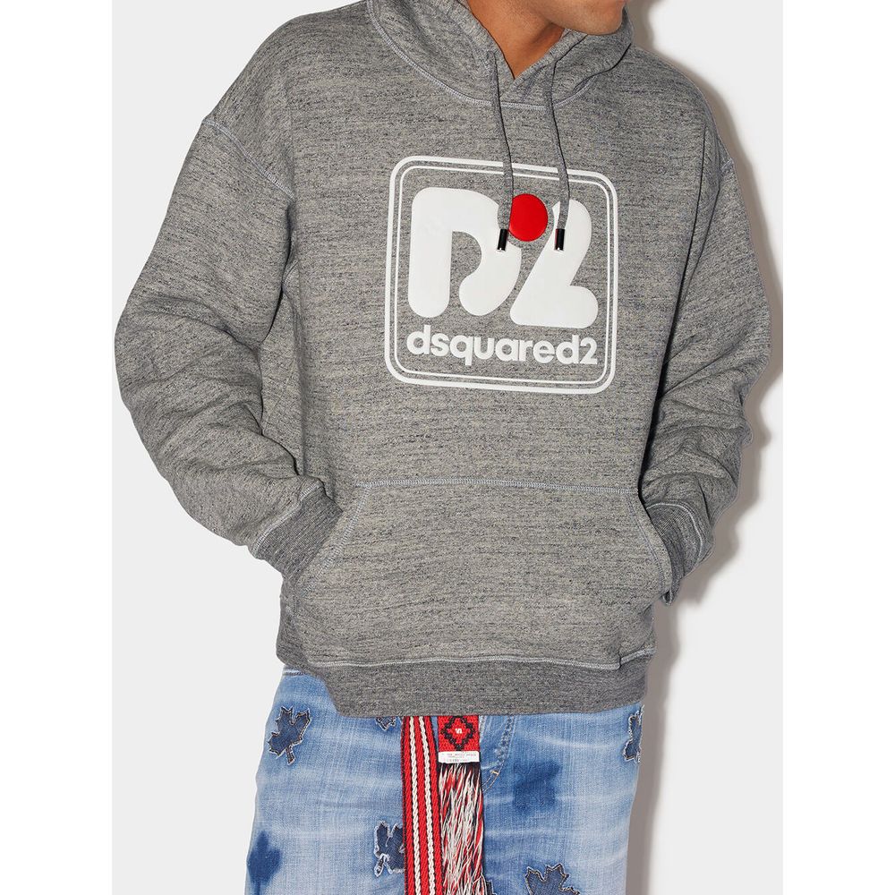Sweat à capuche gris en coton Dsquared²