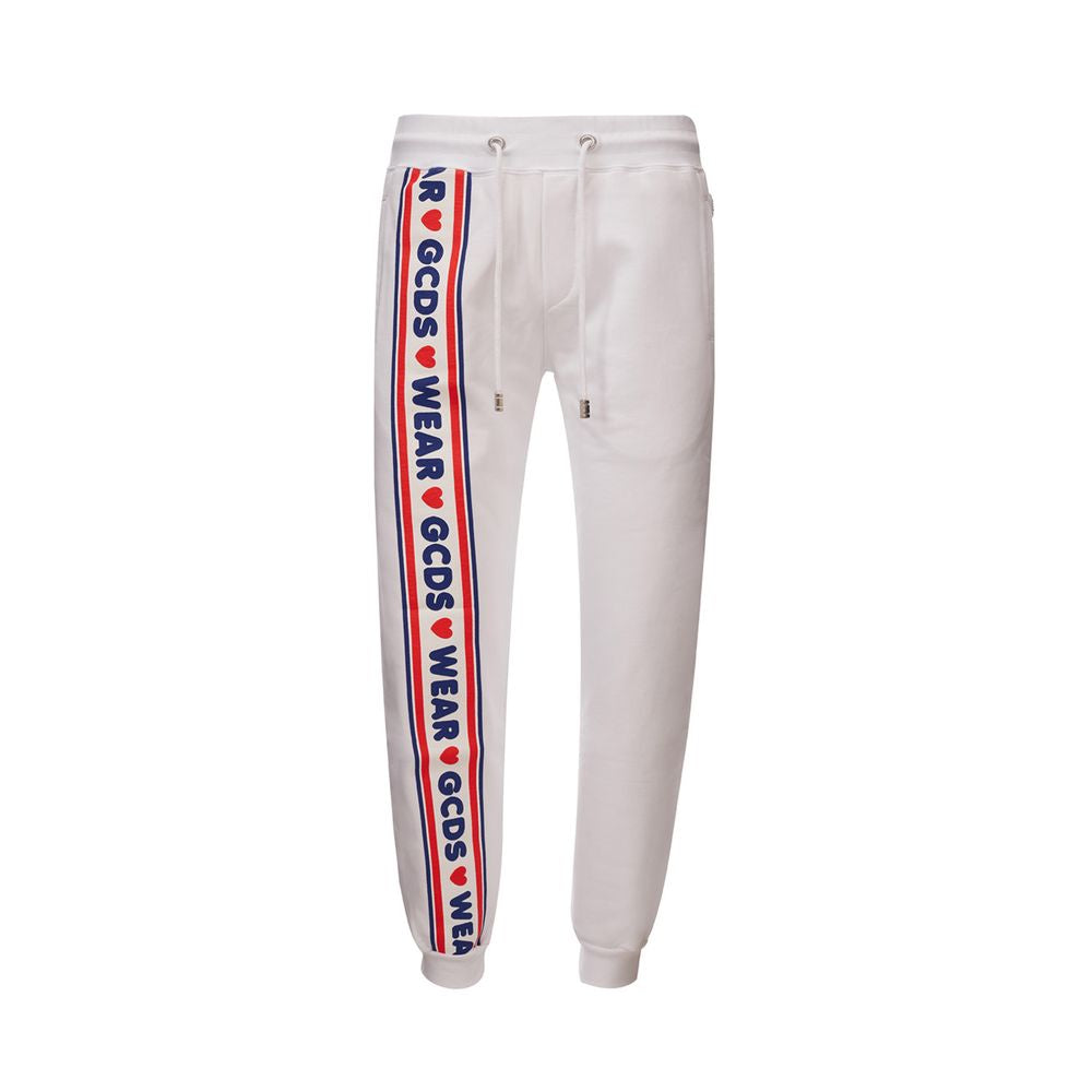 GCDS : Rehaussez votre garde-robe avec des pantalons en coton blanc chic.