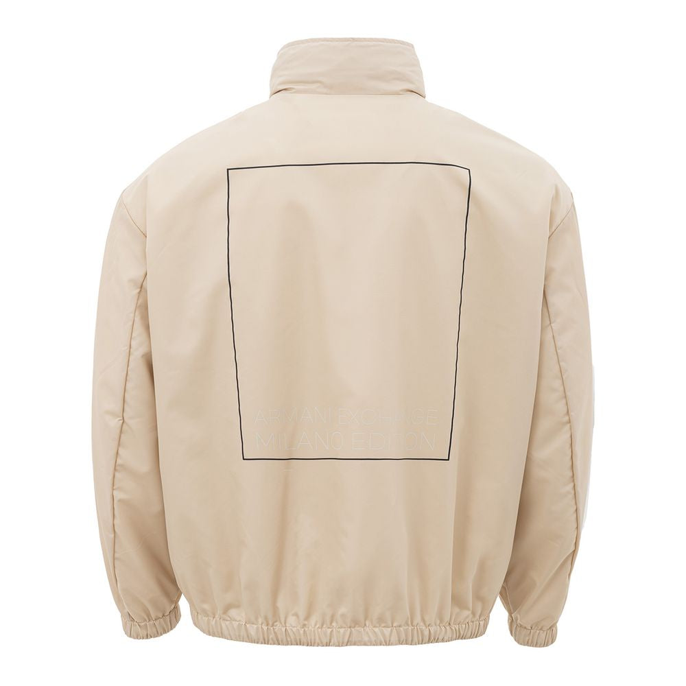 Armani Exchange beige polyamide jas voor de moderne man.
