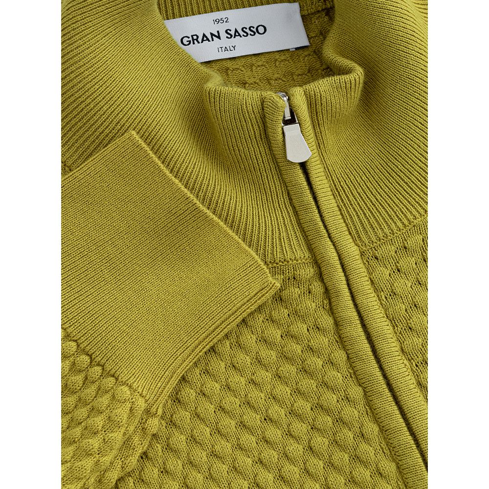 Gran Sasso Elegant Gele Katoenen Cardigan voor Heren