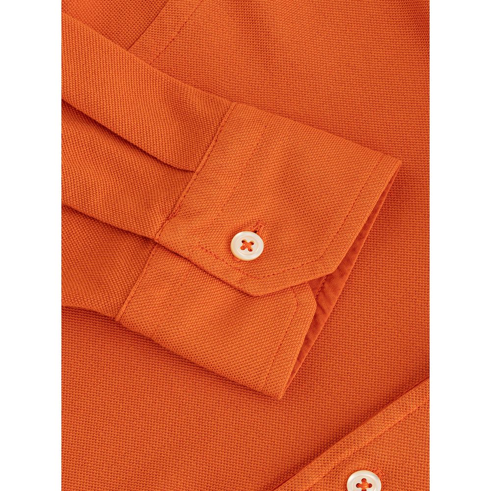 Gran Sasso Elegant Oranje Katoenen Poloshirt voor Heren