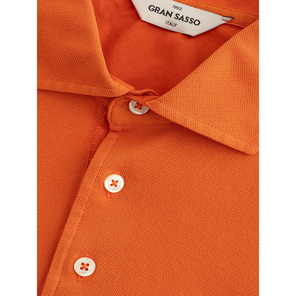 Gran Sasso Elegant Oranje Katoenen Poloshirt voor Heren